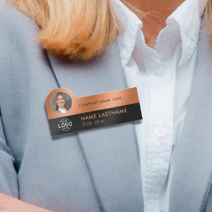 Foto-ID-Logo Sleek-Imitate Kupfer Beruflich Namensschild