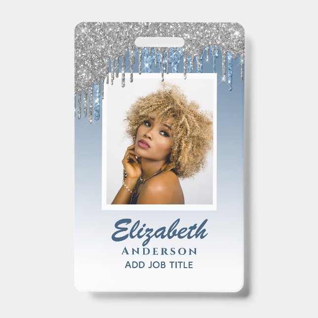 FOTO-ID - Mitarbeiter VIP Pass Girly Glitzer Glam Ausweis (Front)