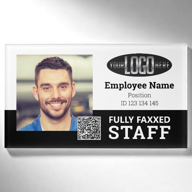 Foto-ID QR-Code-Abzeichen für Händler Namenschild (Vorderseite)