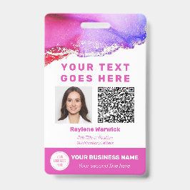 Foto-ID QR-Code-Abzeichen für rosa Angestellte Ausweis