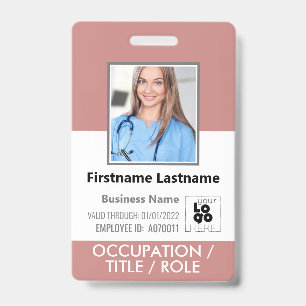 Foto-ID Strichcode-Logo Dusty Rose Rosa Name Ausweis