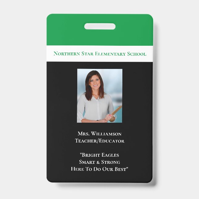 Foto "Id Teacher" Abzeichen für Schulmitarbeiter Ausweis (Vorderseite)