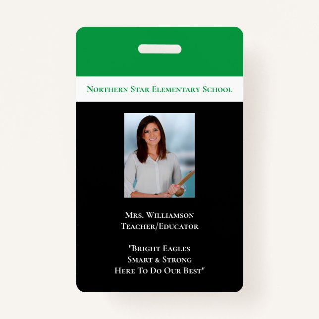 Foto "Id Teacher" Abzeichen für Schulmitarbeiter Ausweis (Vorderseite)