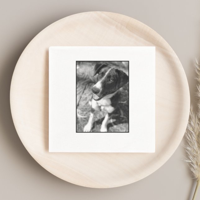 Foto-Idee für Hunde-Party Serviette (Dog photo minimalist dog photo gift napkins
)