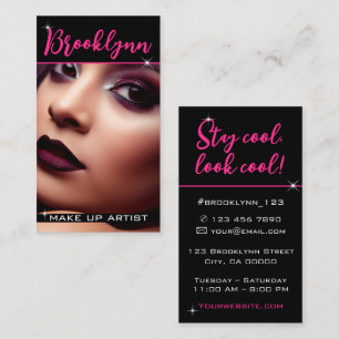 Foto Image Template Modernes Cooles Girly Pink Slo Visitenkarte