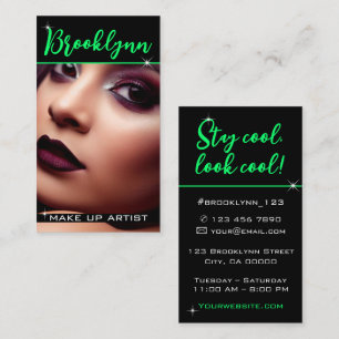 Foto Image Template Modernes, Cooles Neon Green Sl Visitenkarte