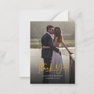 Foto Imitate Gold handgeschriebene Hochzeit Vielen Mitteilungskarte