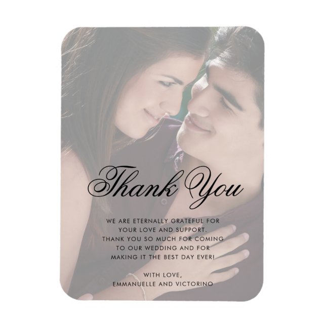 Foto Imitate Vellum Vielen Dank Elegante Hochzeit  Magnet (Vertikal)