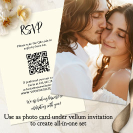 Foto in einer Vellum-Hintergrundhochzeit Einladung