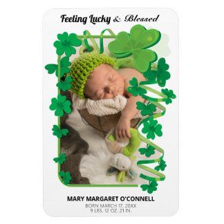 Foto Irish Kleeblatts Baby Ankündigung Magnet