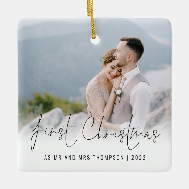 Foto Jahr Weihnachten Keramikornament (Vorderseite)