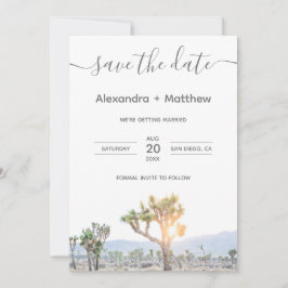 Foto Joshua Tree Boho Wedding Speichern Sie das Da Save The Date