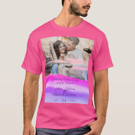 Foto-Jubiläum von Custom Pink Holography Overlay T-Shirt