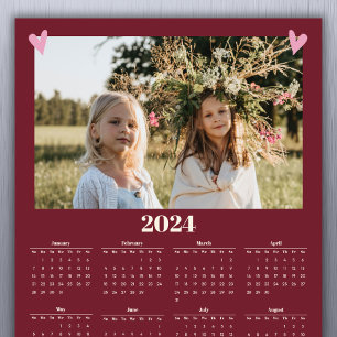 Foto-Kalender 2024, Rot Magnetkarte
