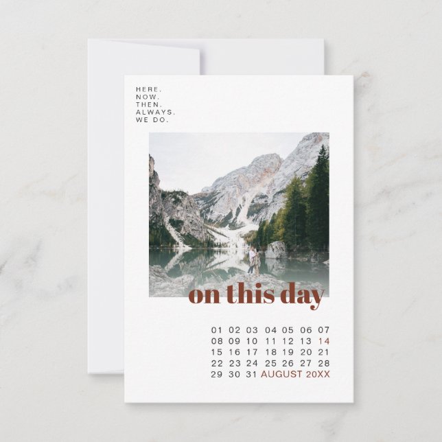 Foto & Kalender | Einfache Typografie Save-the-Dat (Vorderseite)