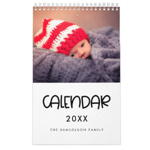 Foto-Kalender für niedliche Skriptfamilie 2026 Kalender