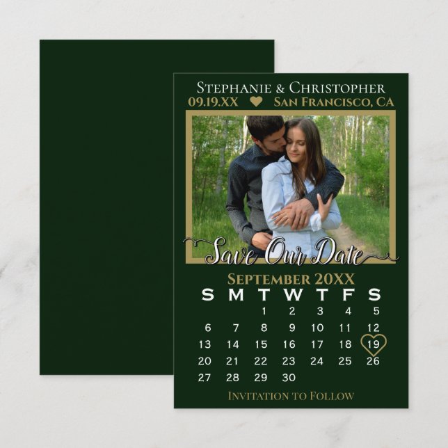 Foto Kalender Jäger Grüne Hochzeit Rettete Unser D Karte (Vorne/Hinten)