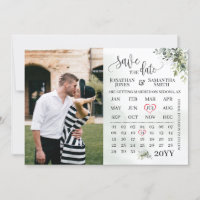 Foto-Kalender Save the Date Eukalyptusgrün