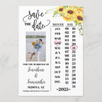 Foto-Kalender Save the Date Sonnenblumenhochzeit
