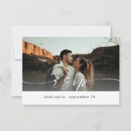 Foto & Kalligrafie 3 Mod Horizontal w Meal UAWG RSVP Karte