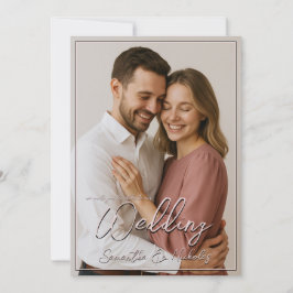 Foto & Kalligrafie Minimalistisch Warme Blush Hoch Einladung