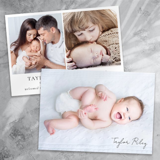 Foto Kalligrafie Name Birth Stats New Baby Ankündigung (Von Creator hochgeladen)