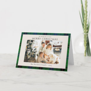 Foto Kariert Rustikaler Tartan Weihnachten Custom Karte
