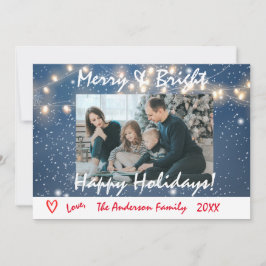 Foto-Karte der Familie "Merry Happy Holidays" Einladung