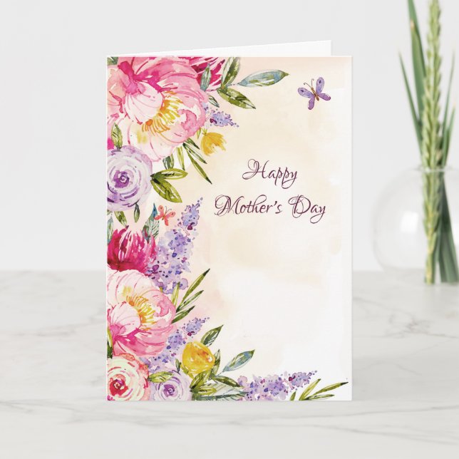 Foto-Karte der Mutter von Lilacs und Peonies Flora Karte (Vorderseite)