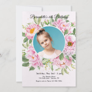 Foto-Karte/Einladung von Peonies Einladung