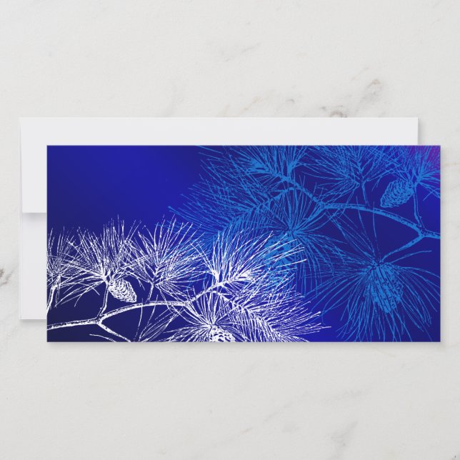 Foto-Karte für den blauen und weißen Winterpine (Vorderseite)