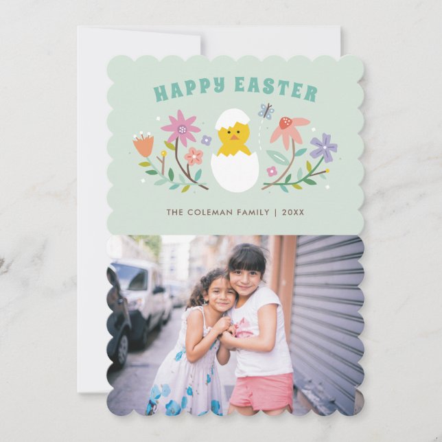 Foto-Karte für den verschlungenen Ostern - Minze Einladung (Vorderseite)