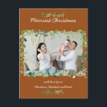 Foto-Karte für die Landschaft Postkarte<br><div class="desc">Modern,  florale Foto Postkarte für dein Weihnachtsgrüße.</div>