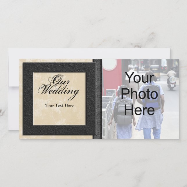 Foto-Karte für Hochzeiten, klassische Foto-Karten Ankündigung (Vorderseite)