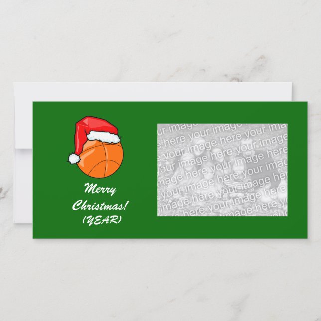 Foto-Karte - Weihnachtsbasketball Feiertagskarte (Vorderseite)