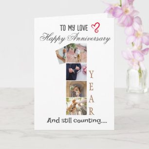 Foto-Karte zum ersten Hochzeitstag Karte