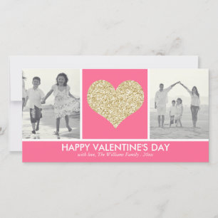 Foto-Karten Glitzer-Herzvalentines Tages Feiertagskarte