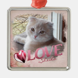 Foto Keepake, Liebe & Herz, Rosa - Platz Ornament Aus Metall