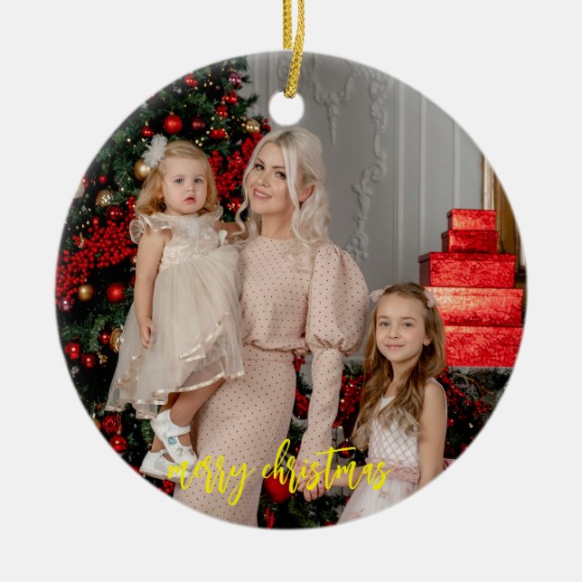 Foto Keramik Ornament - Moderne Schrift (Vorne)