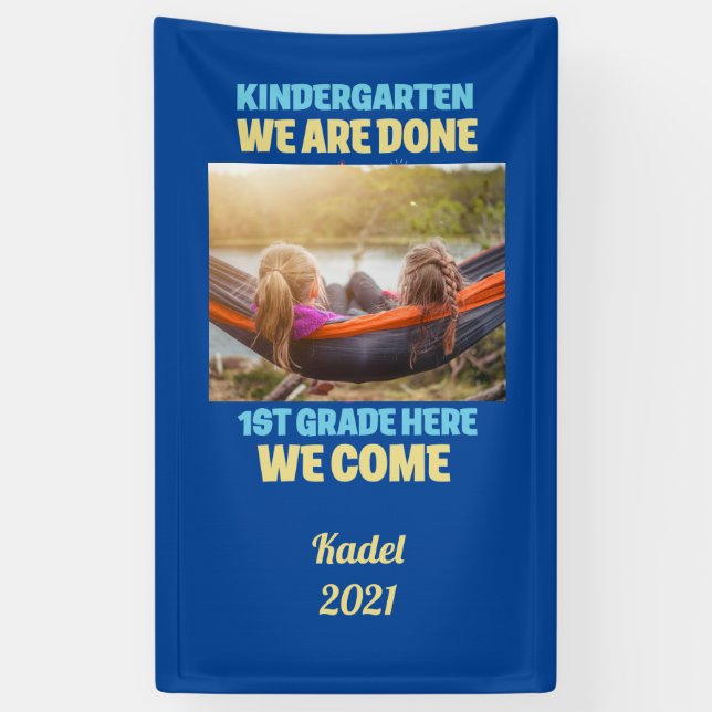 Foto Kindergarten Abschluss 1. Klasse hinzufügen Banner (Vertikal)