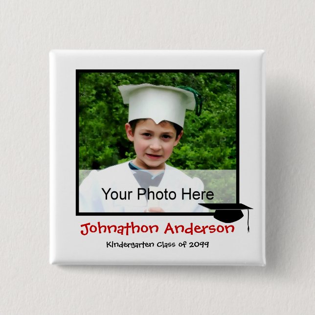 Foto-Kindergarten-Abschluss-Mitteilung Button (Vorderseite)