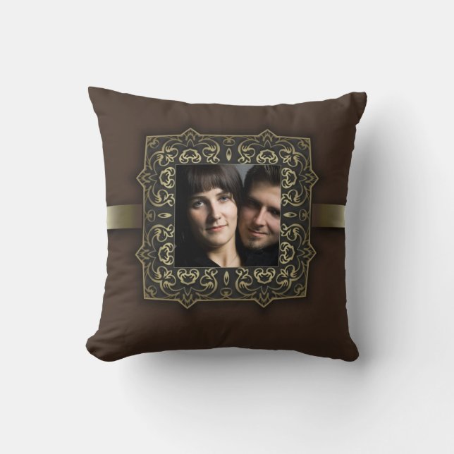 Foto-Kissen mit Vintagem Rahmen Kissen (Vorderseite)