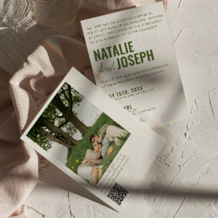 Foto Klasse Bunte QR-Code-Hochzeit Einladung