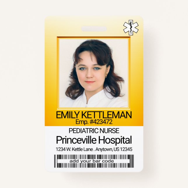 Foto - Krankenschwester - Gelb Ausweis (Vorderseite)
