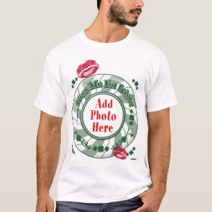 FOTO Küss Me Ich bin Irish Green Striped Circle Ki T-Shirt