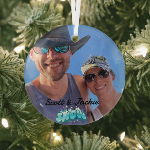 Foto LASSEN SIE IT SNOW personalisieren Ornament Aus Glas