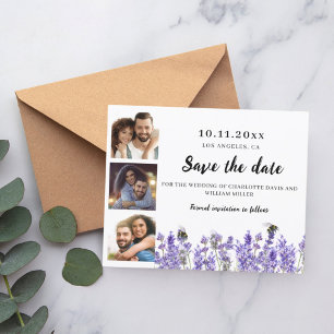 Foto Lavendel Hochzeit Speichern Sie das Datum Flyer