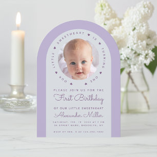 Foto Lavender Arch Unser kleiner Sweetheart Geburt Einladung