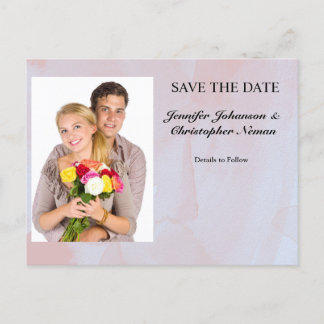 Foto Lavender Mist Marble Save the Date Postkarte