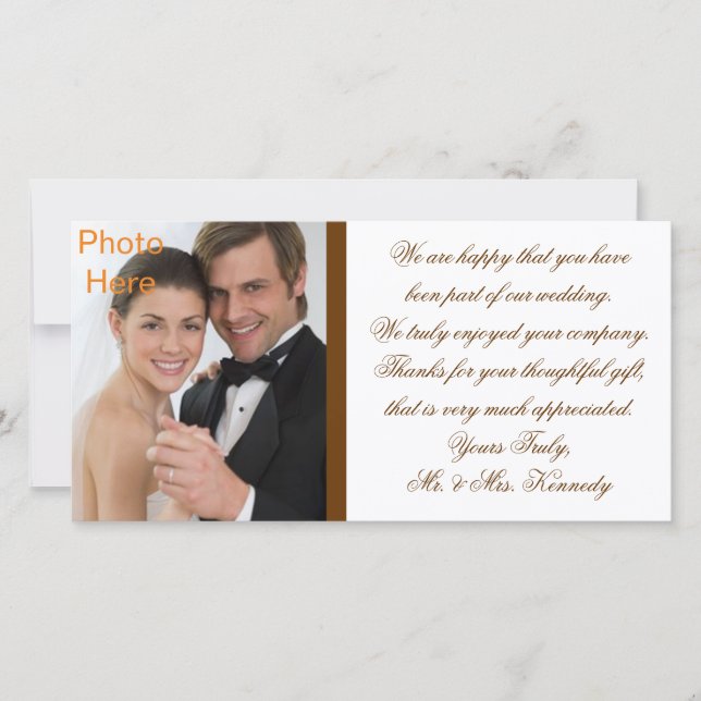 Foto legt Karten ein - Hochzeit Vielen Dank (Vorderseite)